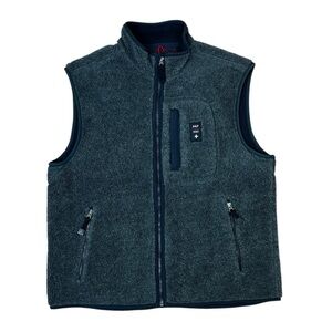 Abercrombie Men’s XL Gray Fleece Vest with Zipper Pockets Vintage